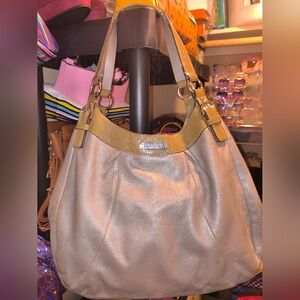 Coach Gold and Tan Women's Bag
